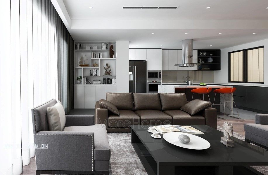 Thiết kế nội thất phòng khách căn hộ chung cư Penthouse Imperia Garden